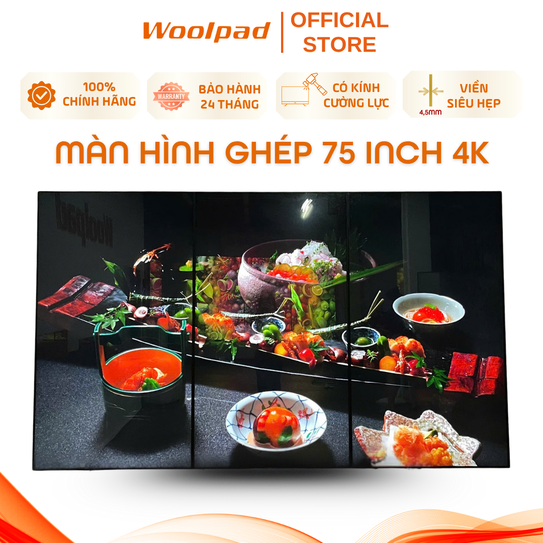 Màn hình ghép LCD 75inch 4K WoolpadTổng thể máy đều được làm từ kim loại, thiết kế ngoài bằng nhôm, mỏng nhẹ

Được thiết kế với công nghệ kính cường lực chống cháy nổ giúp bảo vệ hiệu quả thiết bị khỏi hư hại bởi ngoại lực