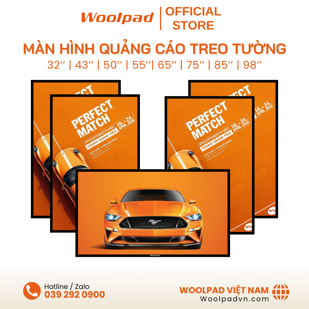 Màn hình quảng cáo treo tườngMàn hình quảng cáo treo tường chuyên dụng — giải pháp cho thương hiệu & mang hiệu suất

Thiết kế siêu mỏng, lắp đặt gọn gàng, phù hợp kích thước từ 32" – 98".