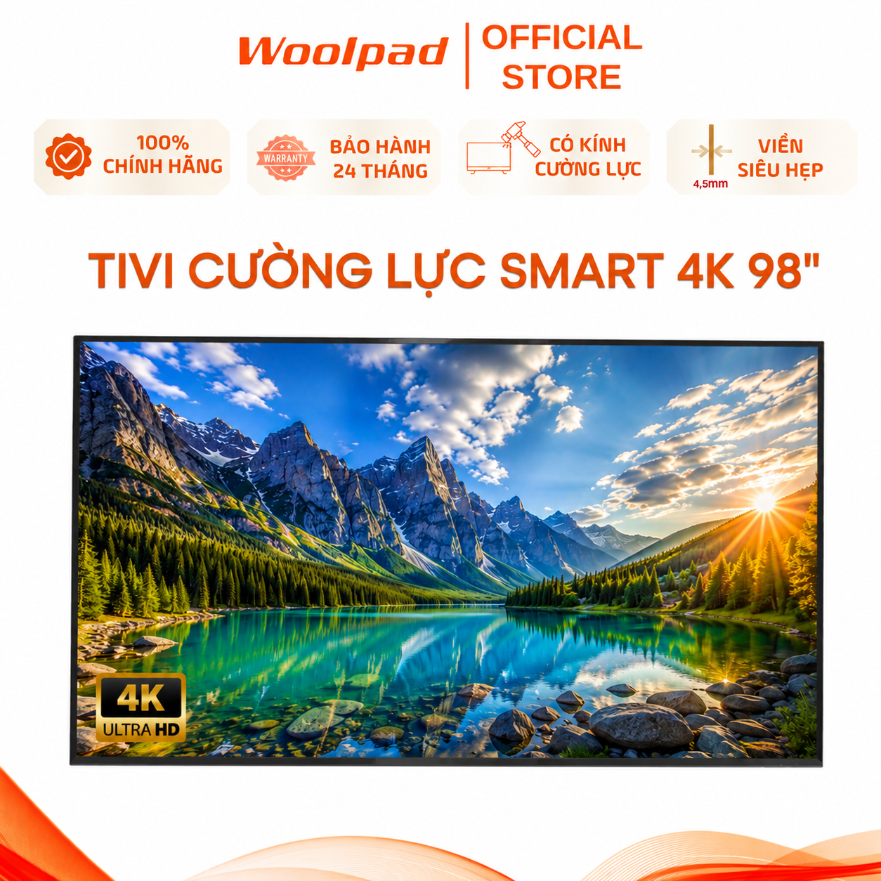 Màn hình cường lực Woolpad 98inch Smart 4K