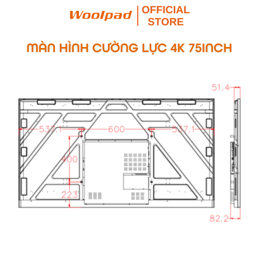Màn hình cường lực 4K 75inch WOOLPAD