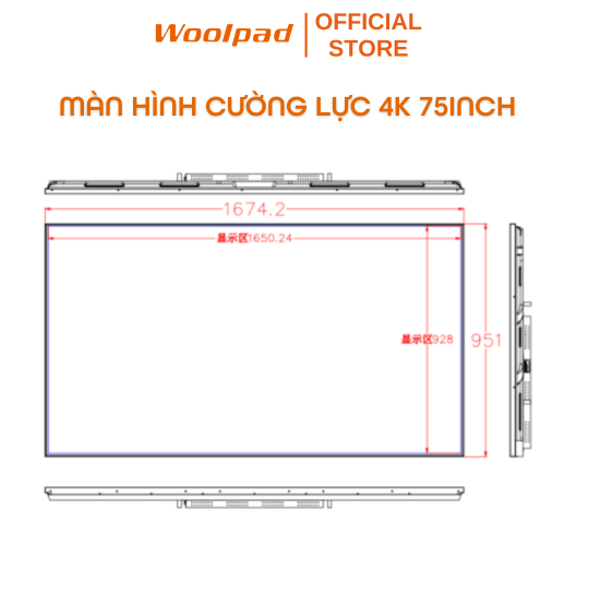 Màn hình cường lực 4K 75inch WOOLPAD